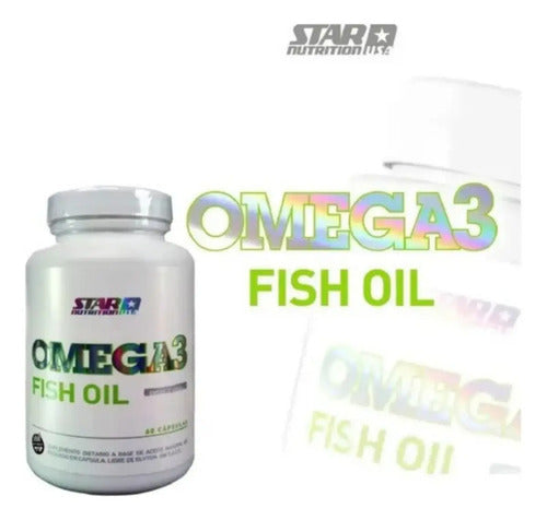 Omega 3 Fish Oil Star Nutrition Con 60 Cápsulas Sin Sabor + Pastillero Legend Nutrition