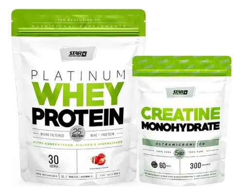 Star Nutrition Platinum Combo Whey Protein2lb+creatina 300gr Frutilla
