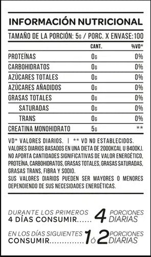 Creatina Monohidratada Star Nutrition En Polvo 500gr Neutro