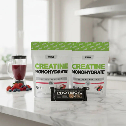 Creatina Monohidratada 600g Polvo Star Nutrition Suplemento Frutos Rojos