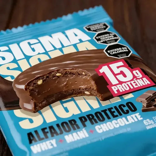 Alfajor Sigma Con Proteina Chocolate X 63g Caja X 12u