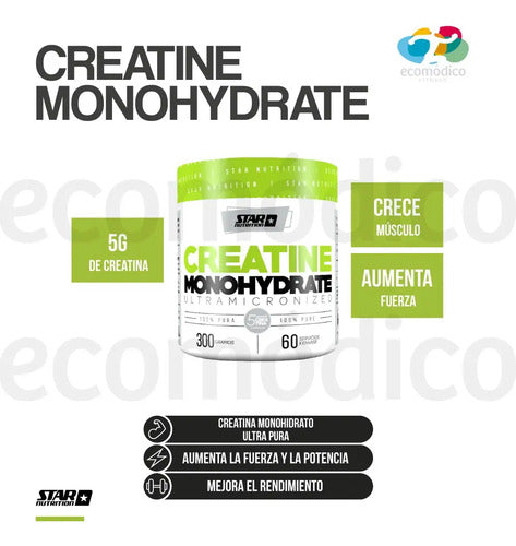 Star Nutrition Whey Protein 2lb + Creatina 300gr Monohidrato Sabor Cookies Combo Imbatible Galletas