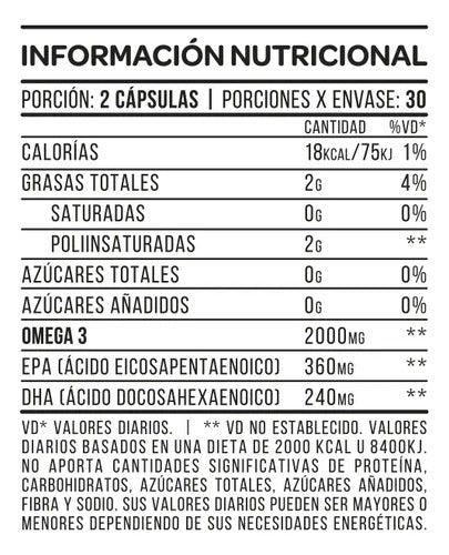 Omega 3 Fish Oil Aceite Pescado 60 Caps Star Nutrition Sabor Sin Sabor