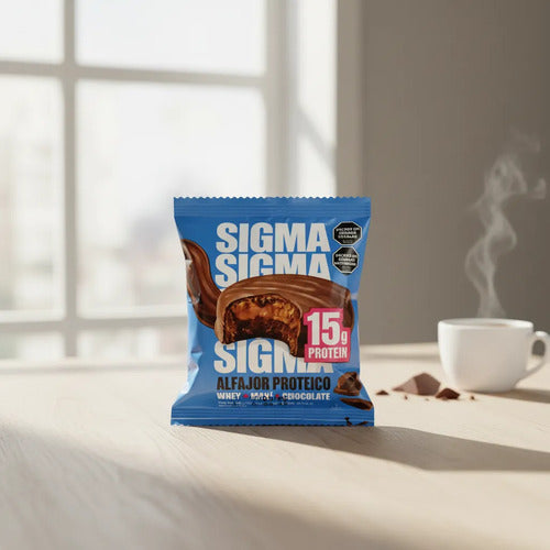 Alfajor Proteico Sigma Bañado 63g Whey + Mani + Chocolate