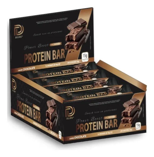 Barrita Proteica Deluxe 15gr Proteina 16 Unidades Sin Tacc Chocolate