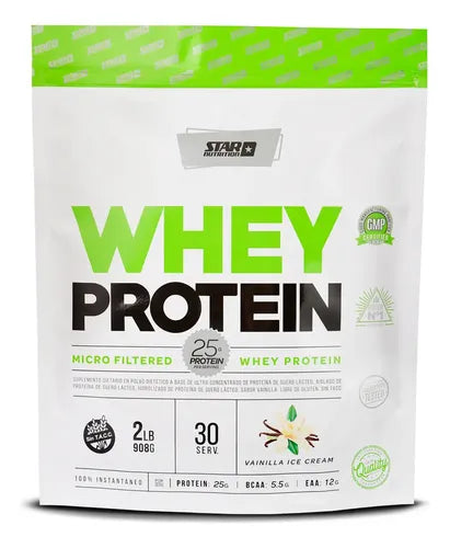 Star Nutrition Whey Protein 2 Lb Sabor Vanilla Ice Cream Doypack En Polvo Vainilla