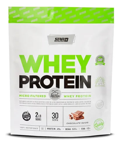 Star Nutrition Whey Protein 908g Sabor Chocolate Suizo Doypack En Polvo