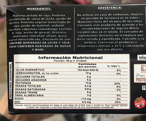 Barrita Proteica Deluxe 15gr Proteina 16 Unidades Sin Tacc Banana Split