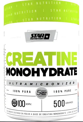 Creatina Monohidratada Star Nutrition En Polvo 500gr Neutro