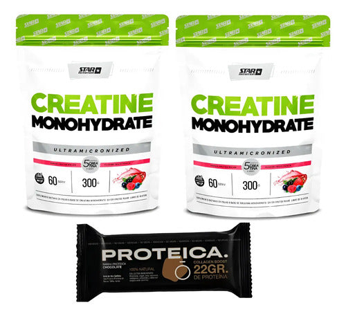 Creatina Monohidratada 600g Polvo Star Nutrition Suplemento Frutos Rojos