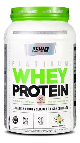 Platinum Whey Protein Star Nutrition 2 Lb Sabor Vanilla Ice Cream En Pote Helado De Vainilla