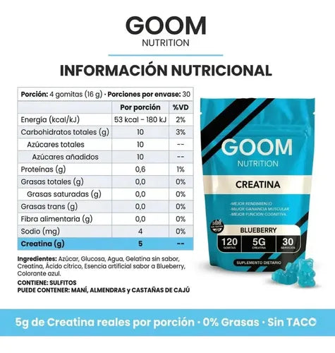 Gomitas Creatina Goom Nutrition Blueberry